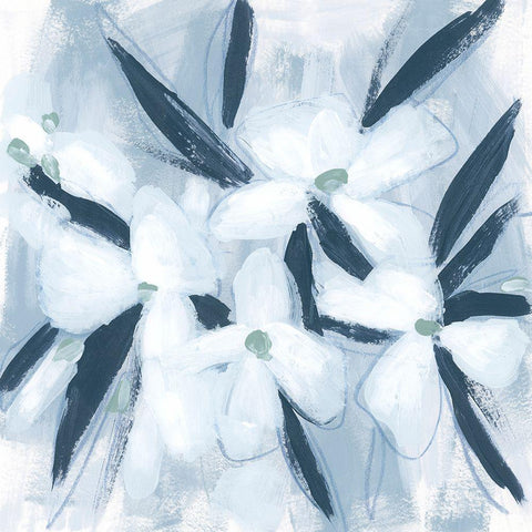 Paynes Petals II Black Ornate Wood Framed Art Print with Double Matting by Vess, June Erica