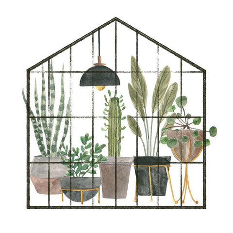 My Greenhouse IV White Modern Wood Framed Art Print with Double Matting by Wang, Melissa