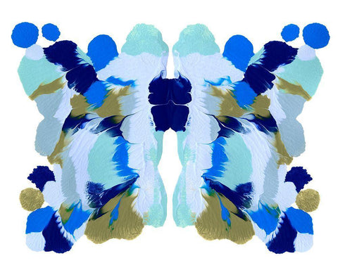 Rorschach Mariposa I White Modern Wood Framed Art Print with Double Matting by Caroline, Emma