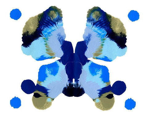 Rorschach Mariposa IV White Modern Wood Framed Art Print with Double Matting by Caroline, Emma