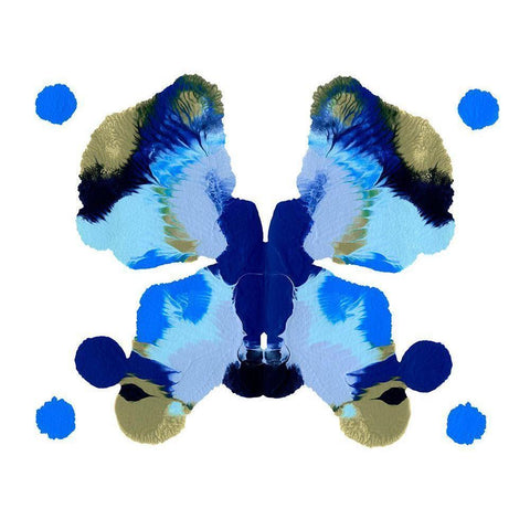 Rorschach Mariposa IV Gold Ornate Wood Framed Art Print with Double Matting by Caroline, Emma