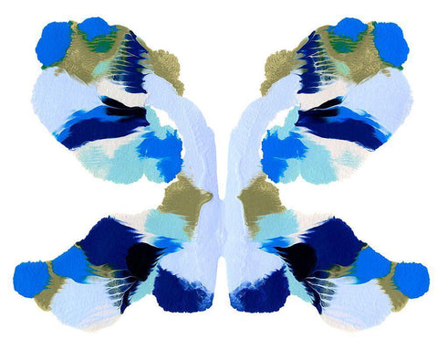 Rorschach Mariposa V White Modern Wood Framed Art Print with Double Matting by Caroline, Emma