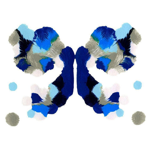 Rorschach Mariposa VI Black Modern Wood Framed Art Print with Double Matting by Caroline, Emma