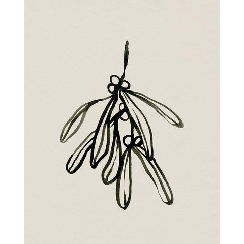 Mistletoe Sketch II Gold Ornate Wood Framed Art Print with Double Matting by Caroline, Emma