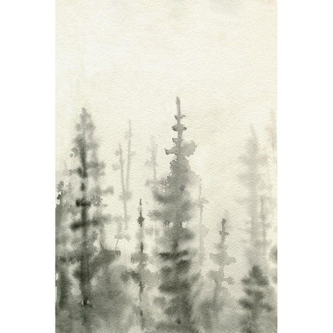 Ink Pine Woods I Black Modern Wood Framed Art Print by Caroline, Emma