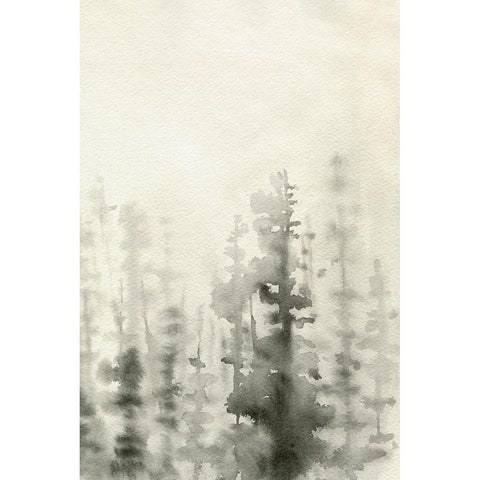 Ink Pine Woods II Black Modern Wood Framed Art Print by Caroline, Emma