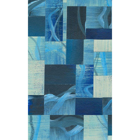 Denim Blocks I Gold Ornate Wood Framed Art Print with Double Matting by Moore, Regina