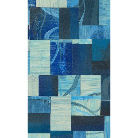 Denim Blocks II Black Modern Wood Framed Art Print by Moore, Regina