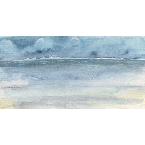 Ocean Skyline II Black Modern Wood Framed Art Print with Double Matting by Moore, Regina