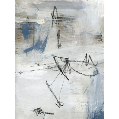 Abstract Map Lines II Black Modern Wood Framed Art Print by Parker, Jennifer Paxton