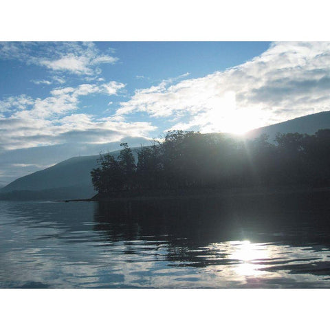 Smith Mountain Lake II White Modern Wood Framed Art Print by Chandler, Sharon