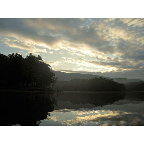 Vintage Smith Mountain Lake I Black Modern Wood Framed Art Print with Double Matting by Chandler, Sharon