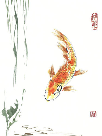 Golden Boy White Modern Wood Framed Art Print with Double Matting by Rae, Nan