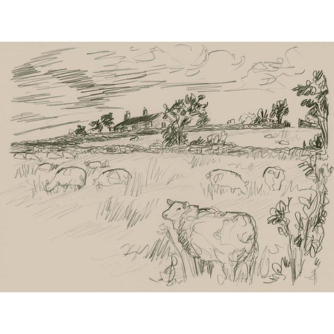 Sepia Scenes I White Modern Wood Framed Art Print by Vess, June Erica