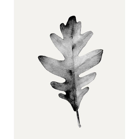 Smoky Oak Leaf II Black Modern Wood Framed Art Print by Caroline, Emma