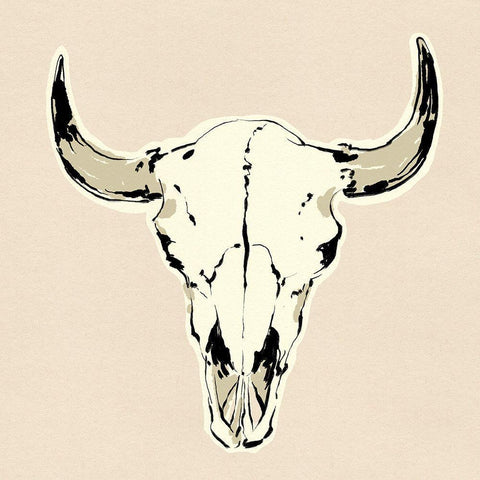 Steer Skull I Black Modern Wood Framed Art Print by Green, Jacob