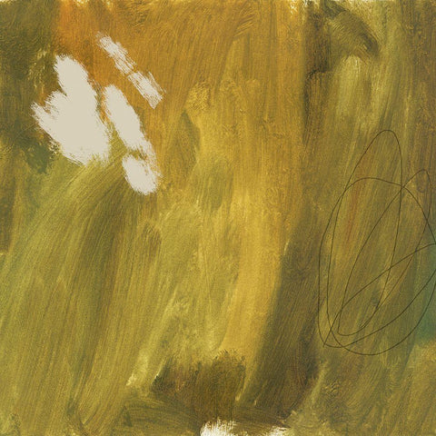 Verdant Abstract I White Modern Wood Framed Art Print with Double Matting by Green, Jacob