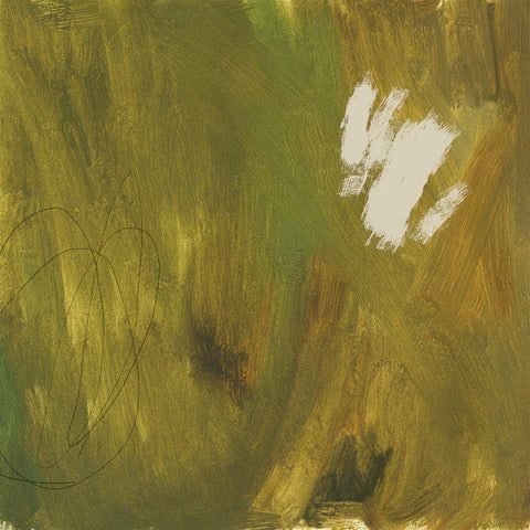 Verdant Abstract II White Modern Wood Framed Art Print with Double Matting by Green, Jacob