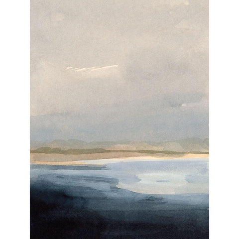 Misty Sea I White Modern Wood Framed Art Print by Barnes, Victoria