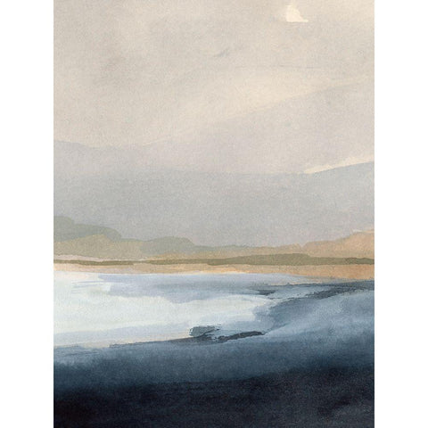 Misty Sea II White Modern Wood Framed Art Print by Barnes, Victoria