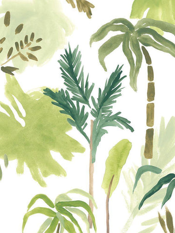 Island Brushstrokes I White Modern Wood Framed Art Print with Double Matting by Vess, June Erica