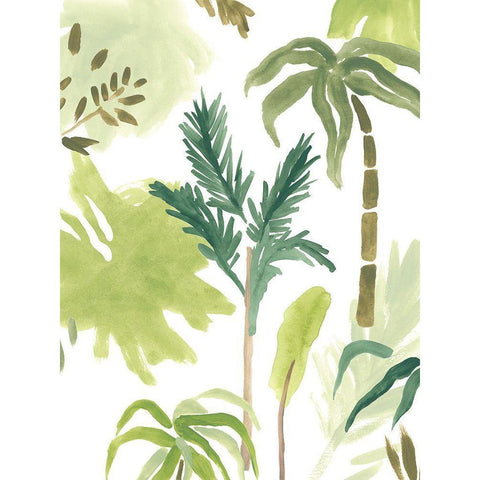 Island Brushstrokes I Black Modern Wood Framed Art Print by Vess, June Erica