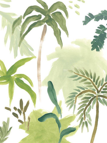 Island Brushstrokes II White Modern Wood Framed Art Print with Double Matting by Vess, June Erica