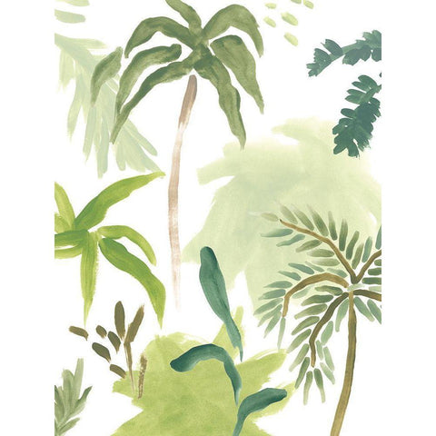 Island Brushstrokes II Black Modern Wood Framed Art Print by Vess, June Erica