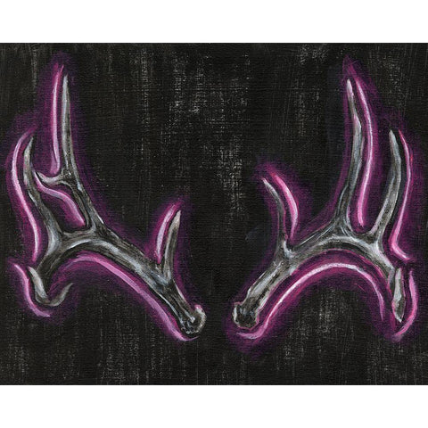 Neon Antlers I Black Modern Wood Framed Art Print by Harper, Ethan