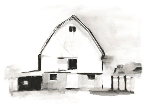 European Farm Collection II Black Ornate Wood Framed Art Print with Double Matting by Harper, Ethan