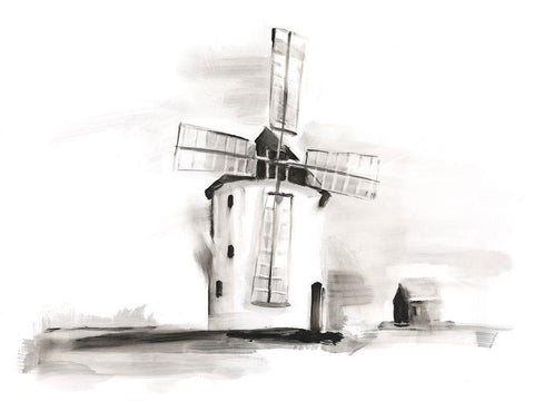 European Farm Collection III White Modern Wood Framed Art Print with Double Matting by Harper, Ethan