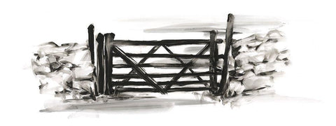 European Farm Collection XIII White Modern Wood Framed Art Print with Double Matting by Harper, Ethan