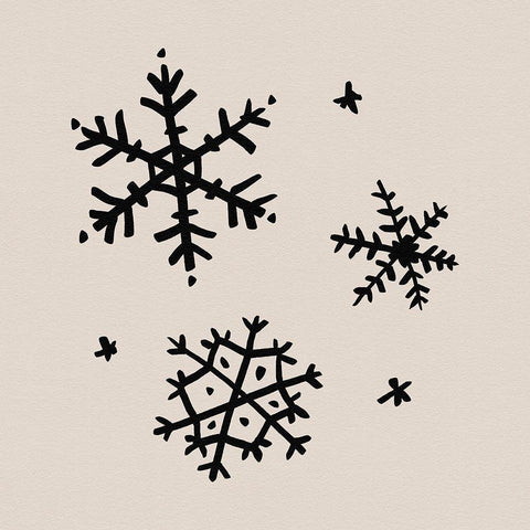 Snowflake Sketch II Black Ornate Wood Framed Art Print with Double Matting by Green, Jacob