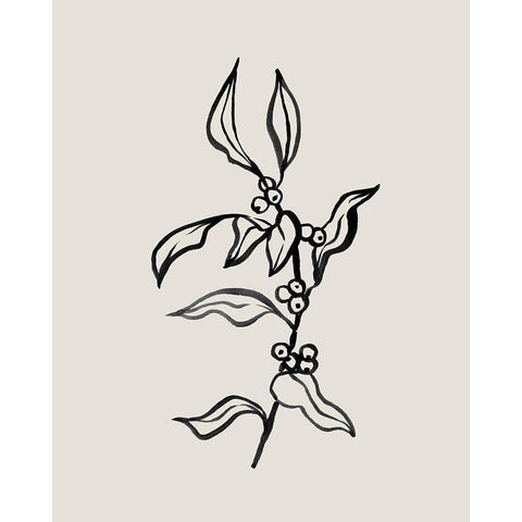 Loose Holly Sketch III Black Modern Wood Framed Art Print by Caroline, Emma