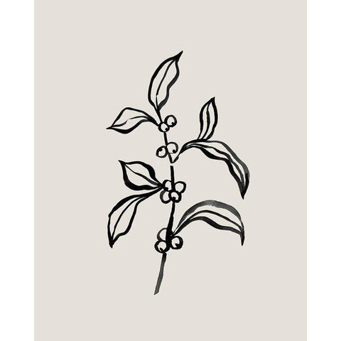 Loose Holly Sketch IV Gold Ornate Wood Framed Art Print with Double Matting by Caroline, Emma