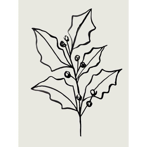Evergreen Ink I Black Modern Wood Framed Art Print by Warren, Annie
