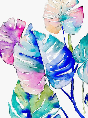 Prism Palms I Black Ornate Wood Framed Art Print with Double Matting by Parker, Jennifer Paxton