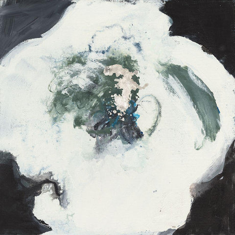 Happy Flower II Black Modern Wood Framed Art Print by Combs, Joyce