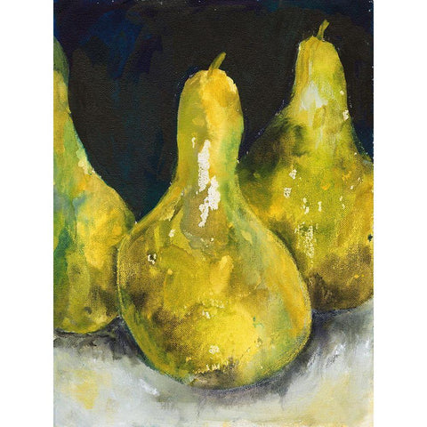 Pear Together II White Modern Wood Framed Art Print by Combs, Joyce