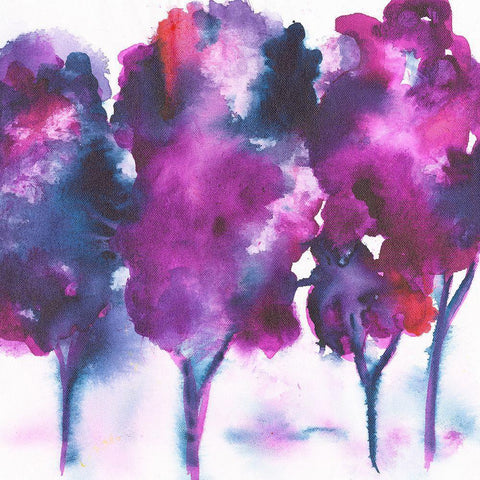 Aubergine Forest White Modern Wood Framed Art Print by Combs, Joyce