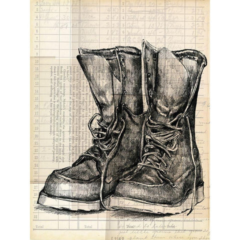 Boots on the Ground II White Modern Wood Framed Art Print by Parker, Jennifer Paxton