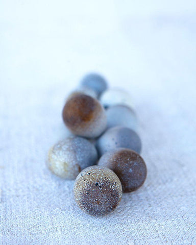 Eggs on Linen White Modern Wood Framed Art Print with Double Matting by Soderman, Tania