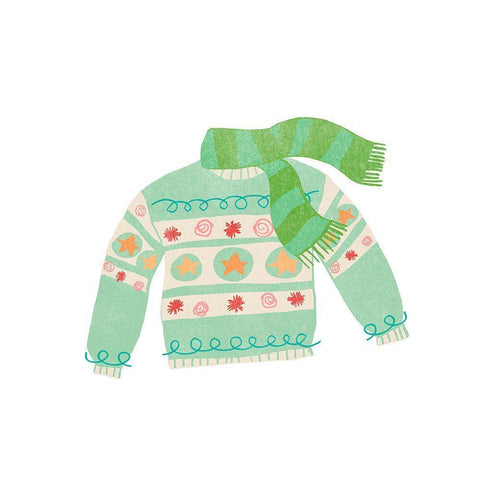 Tacky Sweaters I White Modern Wood Framed Art Print by Vess, June Erica