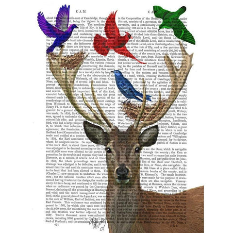 Deer and Birds Nests White Modern Wood Framed Art Print by Fab Funky