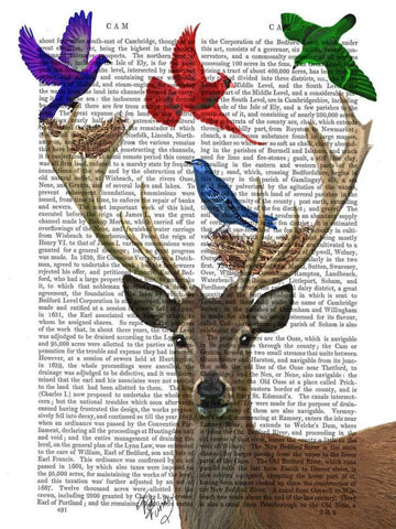 Deer and Birds Nests White Modern Wood Framed Art Print with Double Matting by Fab Funky