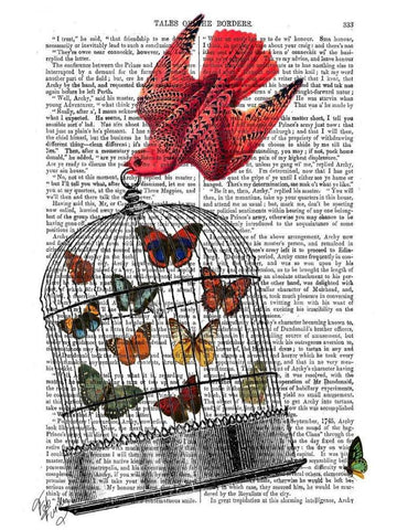 Flying Birdcage White Modern Wood Framed Art Print with Double Matting by Fab Funky