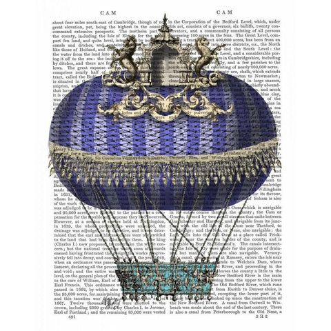 Baroque Fantasy Balloon 4 Black Modern Wood Framed Art Print with Double Matting by Fab Funky