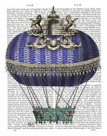 Baroque Fantasy Balloon 4 Black Ornate Wood Framed Art Print with Double Matting by Fab Funky