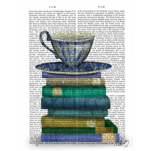 Teacup and Books Black Modern Wood Framed Art Print with Double Matting by Fab Funky