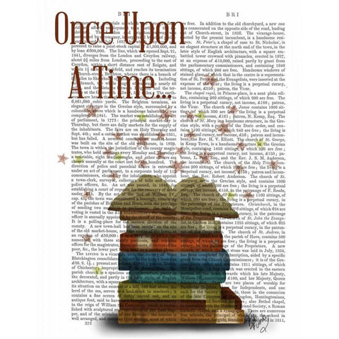 Once Upon A Time Books White Modern Wood Framed Art Print by Fab Funky